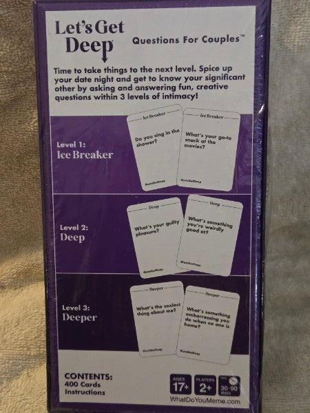 NEW What Do You Meme Let's Get Deep Questions For Couples Card Game Sealed NOS