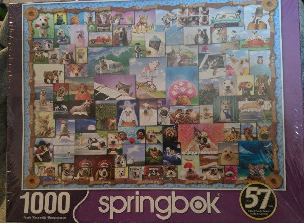 Springbok 1000 Piece Jigsaw Puzzle Animal Quackers Factory Sealed Animals Dogs Cats