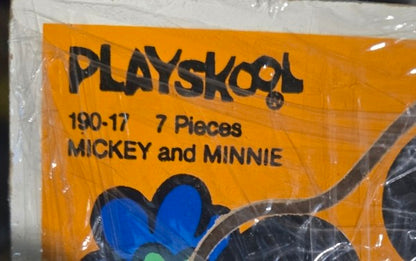 VINTAGE PLAYSKOOL MICKEY AND MINNIE 7 PIECE WOOD TRAY PUZZLE NO, 190-17 GREAT CONDITION