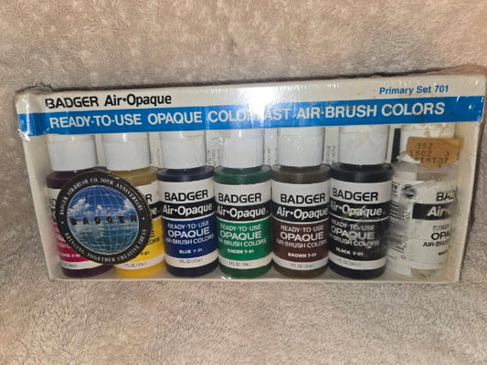 NOS Vintage Badger Air-Opaque Primary Set 701 - Factory Sealed 30th Anniversary