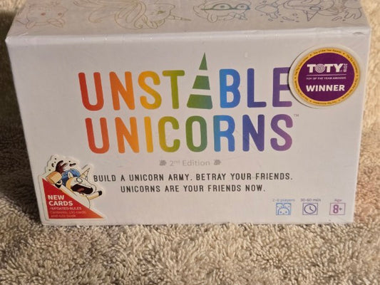 Unstable Unicorns 2nd Edition Card Game - Brand New Factory Sealed - TOTY WINNER
