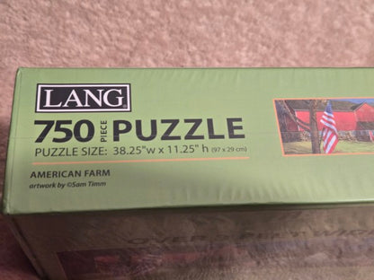 LANG American Farm Panoramic Puzzle 750 Piece Sam Timm Over 3 Feet Wide NEW