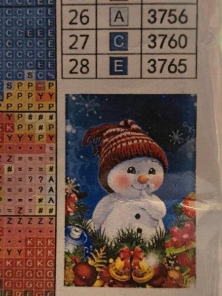 Christmas Stamped Cross Stitch Kit Cute Snowman Winter Holiday Craft Brand New