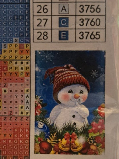 Christmas Stamped Cross Stitch Kit Cute Snowman Winter Holiday Craft Brand New