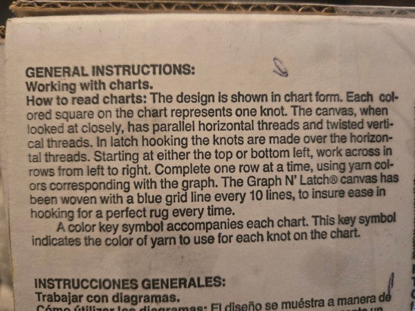 Share Vintage MCG Textiles Graph N' Latch Hook Kit - Factory Taped - 2lb Mystery Rug