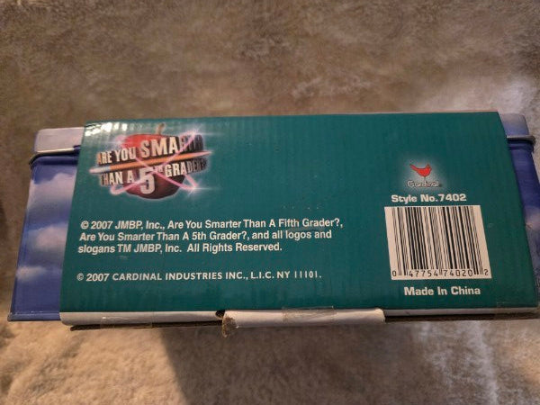 Are You Smarter Than A 5th Grader Card Game New Sealed Tin Lunchbox Style 2007