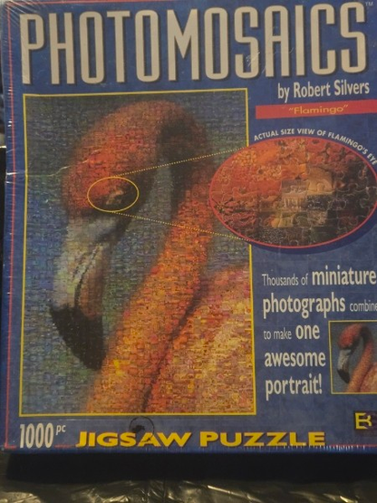 Photomosaics FLAMINGO 1000 Pc Jigsaw Puzzle Robert Silvers NEW SEALED BOX DENT