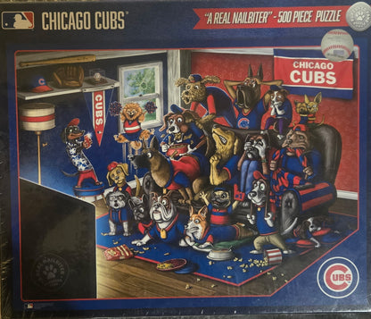 Chicago Cubs "A Real Nailbiter" Dog Theme 500 Piece Puzzle You The Fan Sealed