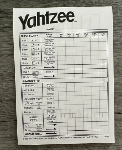 YAHTZEE THE CLASSIC SHAKE, SCORE & SHOUT DICE GAME NEW SEALED (PARKER BROTHERS)