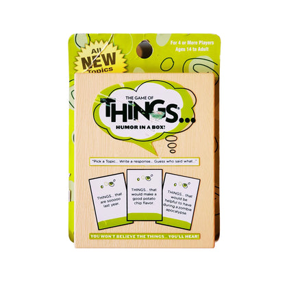THE GAME OF THINGS ... HUMOR IN A BOX 107 TOPIC CARDS IN A HARD TRAVEL CASE BRAND NEW