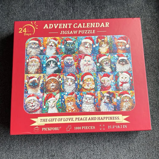 Pickforu 24-Day Christmas Cat Advent Calendar Jigsaw Puzzle new sealed