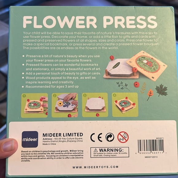 MIDEER - FLOWER PRESS. PRESERVE A BIT OF NATURES BEAUTY AGES 3+ Kids Craft