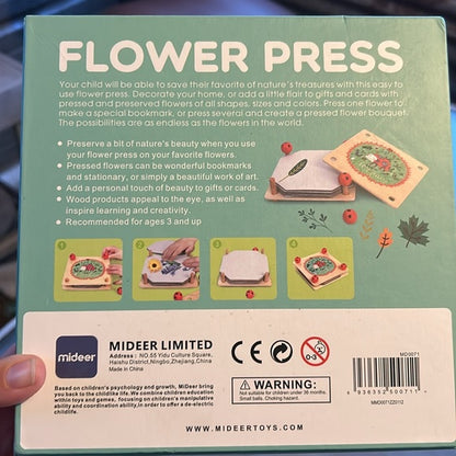 MIDEER - FLOWER PRESS. PRESERVE A BIT OF NATURES BEAUTY AGES 3+ Kids Craft