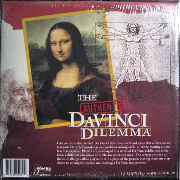 THE AUTHENTIC DAVINCI DILEMMA BOARD GAME FOR 2-6 PLAYERS BY RUMBA GAMES NEW SEALED