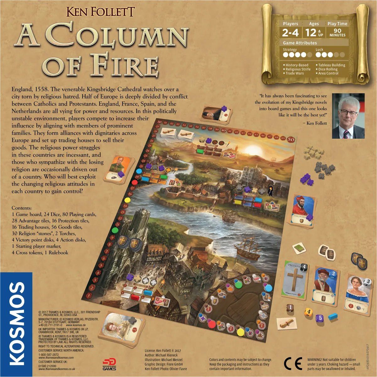 KEN FOLLETT "A COLUMN OF FIRE"GAME by MICHAEL RIENECK BASED ON THE BOOK. NEW SEALED