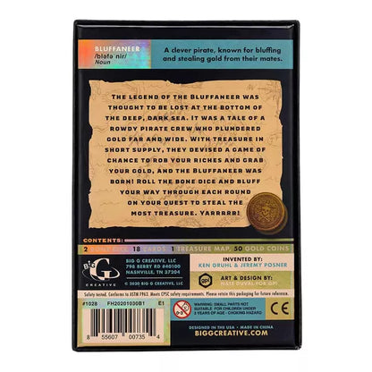 Bluffaneer Dice Game Pirates Treasure Bone Dice Strategy for 3-6 players new factory sealed