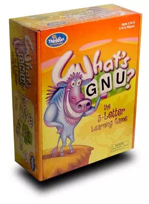 WHAT'S GNU? THE 3 LETTER LEARINGN GAME FOR AGES 5+ BY THINK FUN NEW SEALED