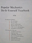 VTG 1978 POPULAR MECHANICS DO IT YOURSELF YEARBOOK GREAT DIY COLLECTIBLE BOOK