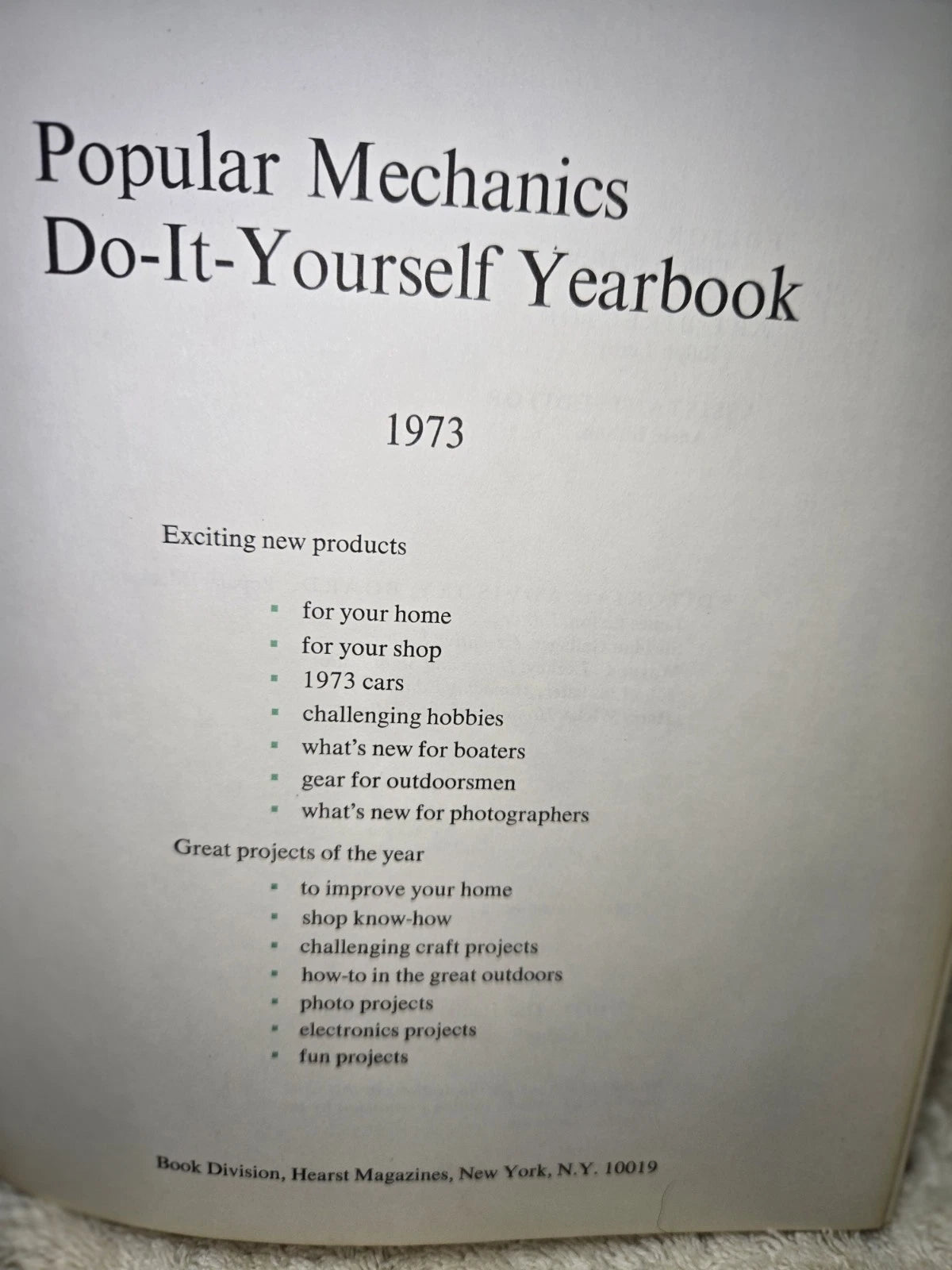 VTG 1973 POPULAR MECHANICS DO IT YOURSELF YEARBOOK GREAT DIY COLLECTIBLE BOOK