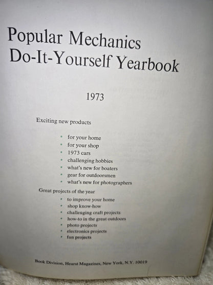 VTG 1973 POPULAR MECHANICS DO IT YOURSELF YEARBOOK GREAT DIY COLLECTIBLE BOOK