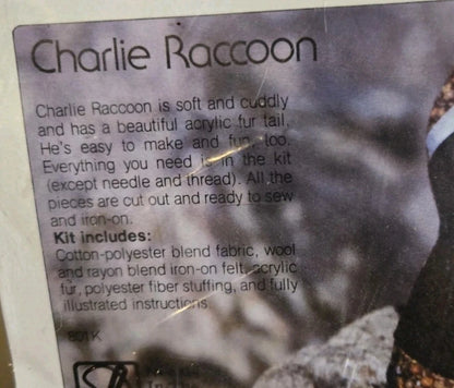 VTG 1978 HAYSTACKER KITS FOR KIDS CHARLIE RACCOON SEWING CRAFT FOR AGES 6-13 NIP