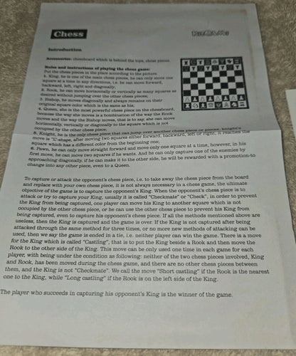 KIDAMI WOOD PIECE FOLD UP CHESS SET  COMPACT TRAVEL S 12" X 10.5" NUMBERED BOARD