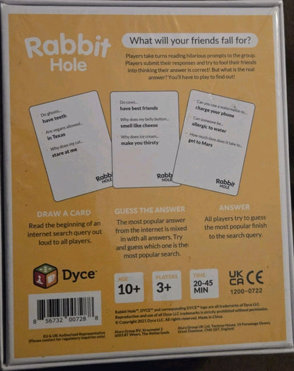 RABBIT HOLE.. WHAT WILL YOUR FRIENDS FALL FOR? FUN FAMILY PARTY GAME FROM DYCE