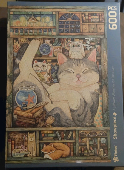 PINTOO SHOWPIECE COTTON LION - BREAKTIME 600 PLASTIC PIECE PUZZLE CATS OWLS FOX. NEW SEALED