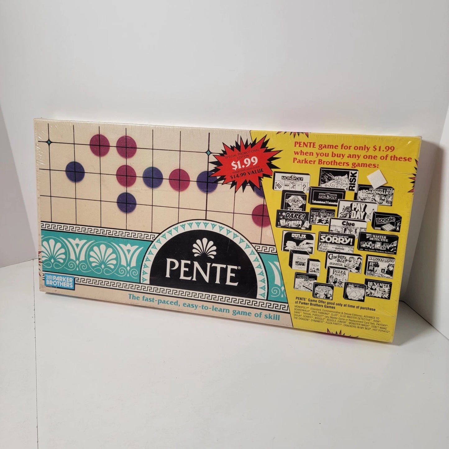 PARKER BROTHERS PENTE GAME.  RARE 1989 GAME $1.99 PROMOTION BOX EDITION NEW SEALED