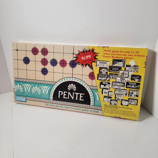 PARKER BROTHERS PENTE GAME.  RARE 1989 GAME $1.99 PROMOTION BOX EDITION NEW SEALED