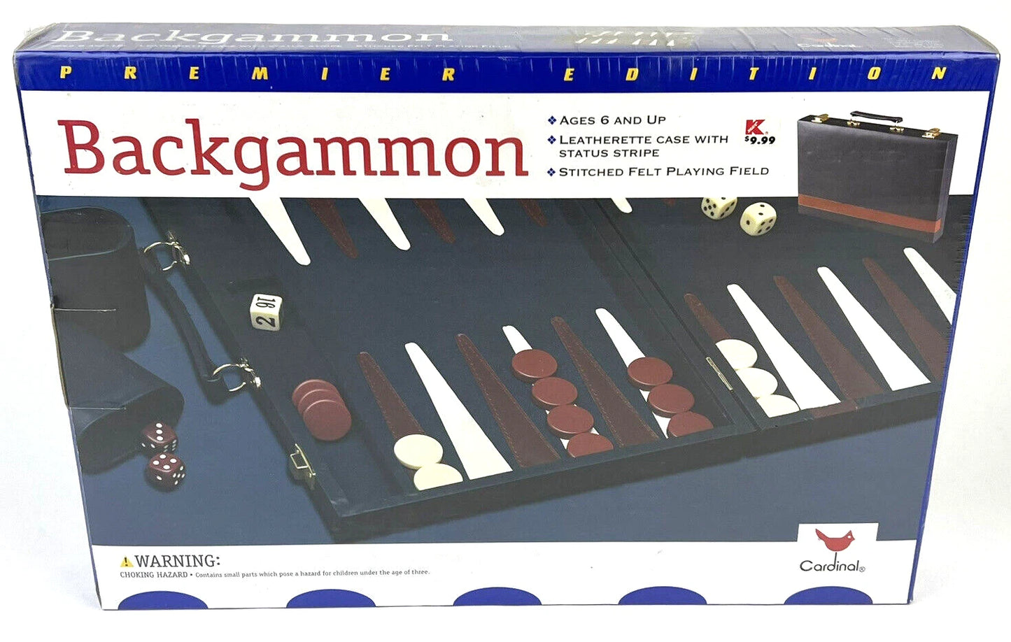 Vintage 1997 Cardinal Premium Backgammon No. 137 Sealed New - Rare Kmart Sticker