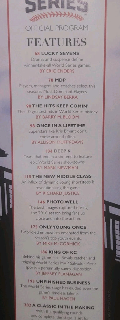 CHICAGO CUBS VS INDIANS MLB OFFICIAL 2016 WORLD SERIES PROGRAM CASE OF 20 UNOPEN