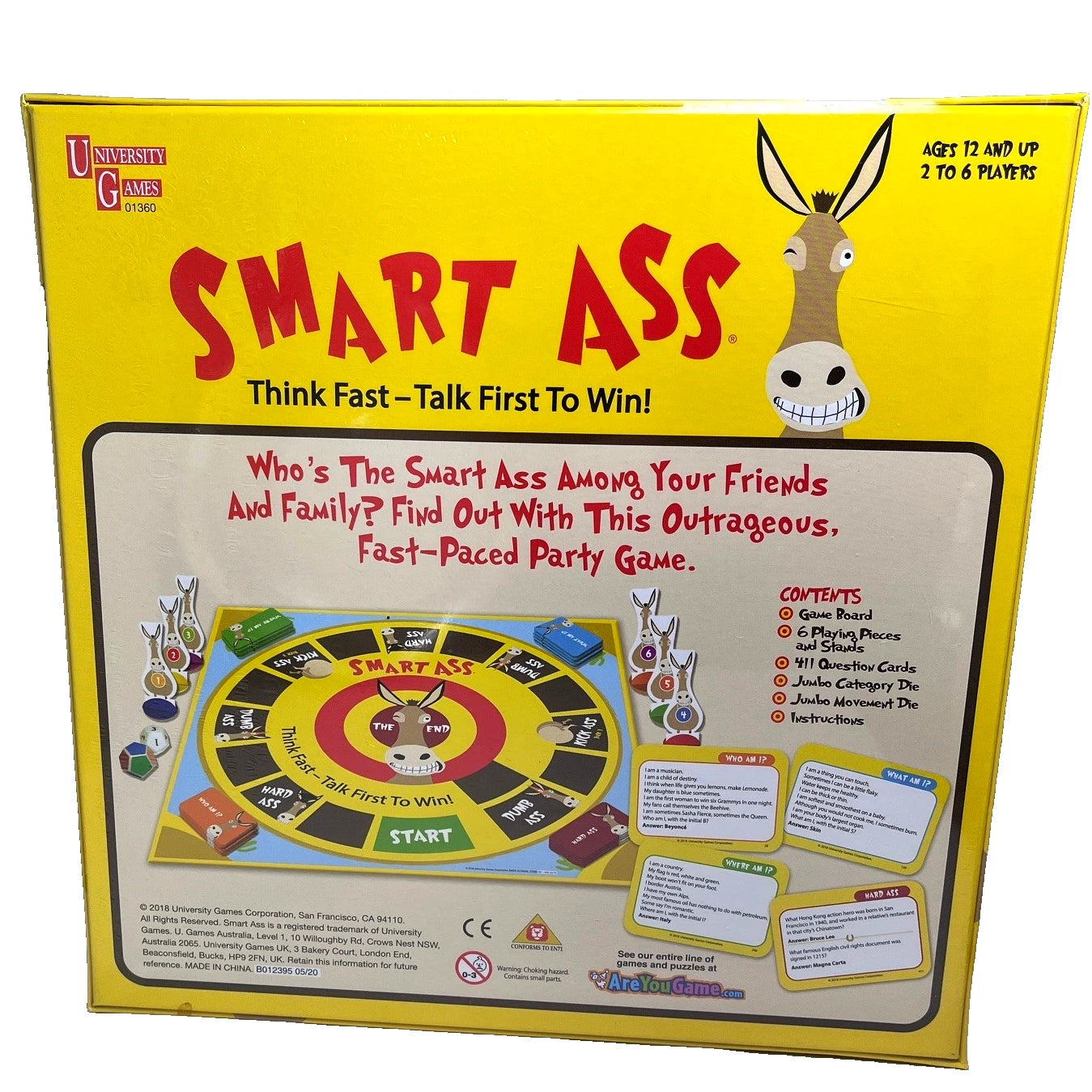 Smart Ass - Think Fast Fun Family Board Game University Games - Brand New Sealed