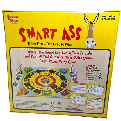 Smart Ass - Think Fast Fun Family Board Game University Games - Brand New Sealed