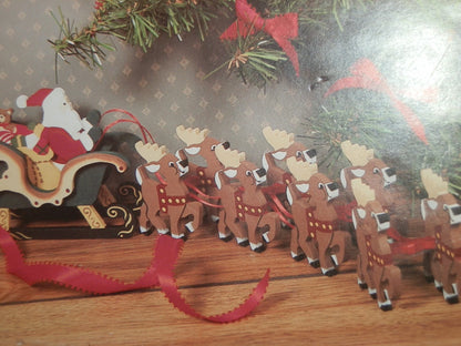 POP N PAINT SANTA SLEIGH WOODEN CHRISTMAS CRAFT SET SANTA & REINDEER CPW719 NEW