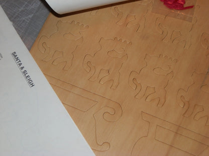 POP N PAINT SANTA SLEIGH WOODEN CHRISTMAS CRAFT SET SANTA & REINDEER CPW719 NEW