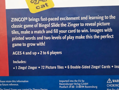 Share Zingo! Bingo with a Zing Game by ThinkFun - New Sealed - Ages 4+