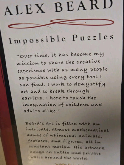 'PEACOCK" ALEX BEARD IMPOSSIBLE PUZZLES 560 PIECES 25"×17.5' #8910 NEW SEALED