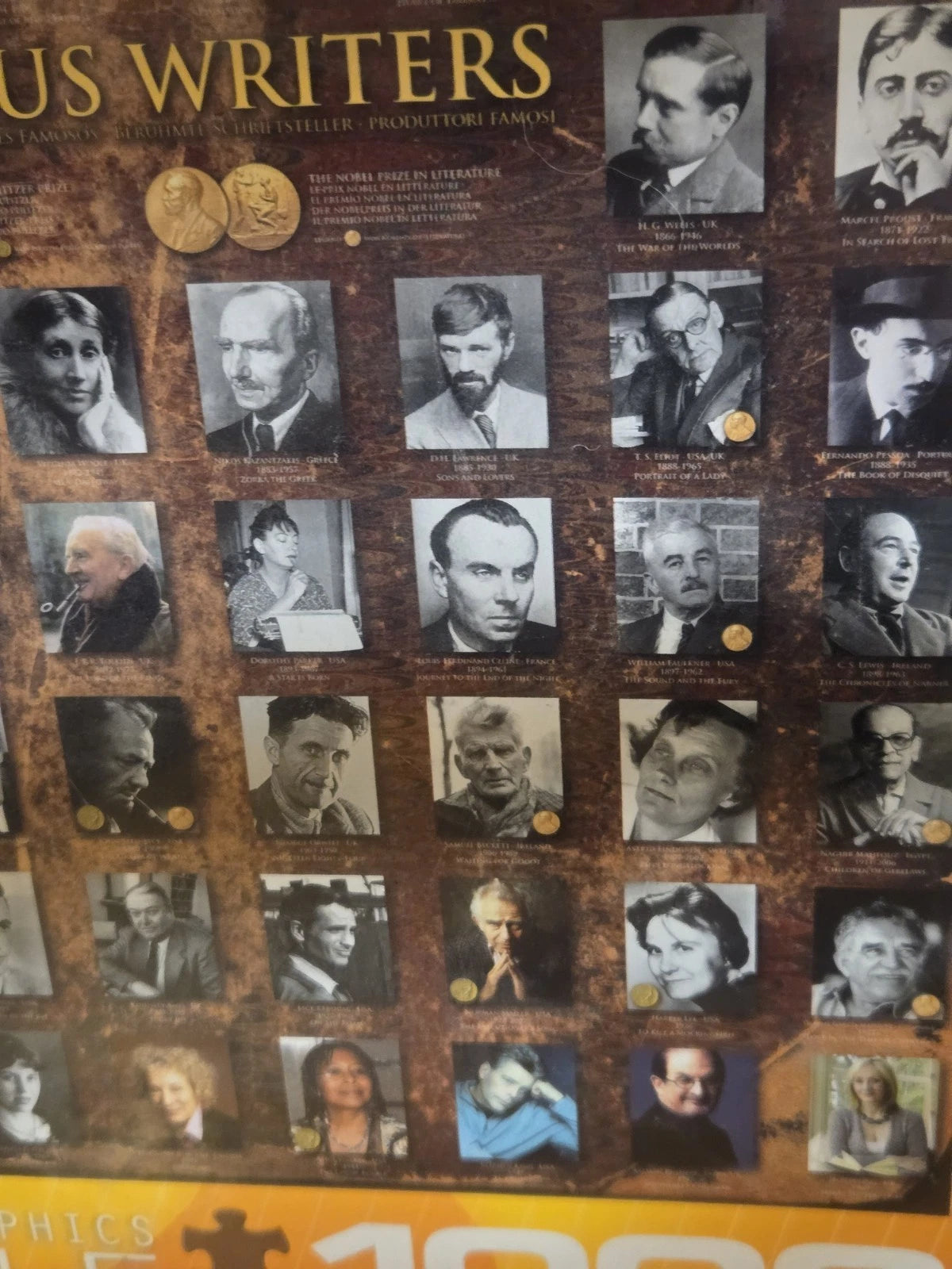 "FAMOUS WRITERS" EUROGRAPHICS 1000 PC PUZZLE FEATURING THE GREATEST AUTHORS  NEW