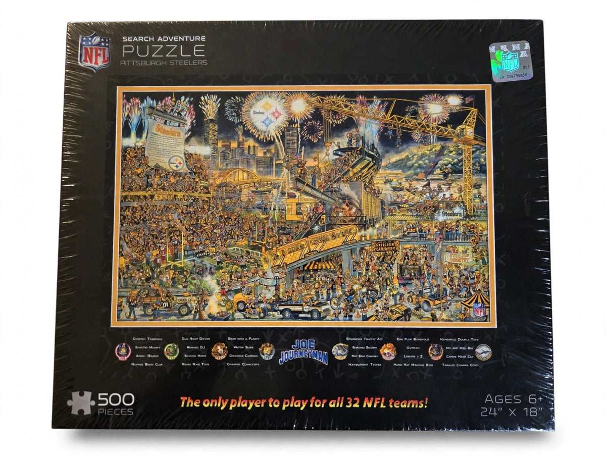 Pittsburgh Steelers 500 Piece NFL Search Adventure Puzzle - Joe Journeyman - New Sealed