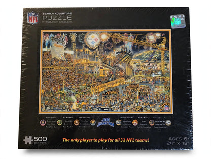 Pittsburgh Steelers 500 Piece NFL Search Adventure Puzzle - Joe Journeyman - New Sealed