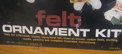 VINTAGE 1984 TITAN NEEDLECRAFT SET OF 4 -4" SNOWMAN FELT ORNAMENT KIT NO. 405