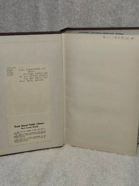 Foreign Relations of the United States 1939 Vol IV Far East Near East Africa 1955