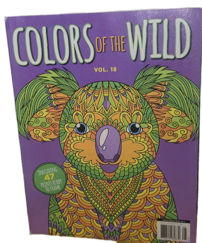 TOPIX MEDIA COLORS OF THE WILD VOL. 18 ADULT COLORING BOOK 47 ANIMAL PRINTS NEW