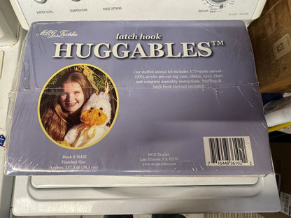 RARE Vtg MCG Textiles Latch Hook HUGGABLES DUCK Kit 36102 NEW Sealed 15" Plush