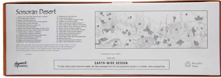 Sonoran Desert 12"x36" 500 pc Panoramic Puzzle w/ Free Reference Poster new sealed