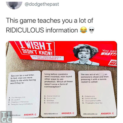 I WISH I DIDNT KNOW! ADULT FILTHY TRIVIA YOU'LL NEVER FORGET PARTY GAME 17+ NEW SEALED