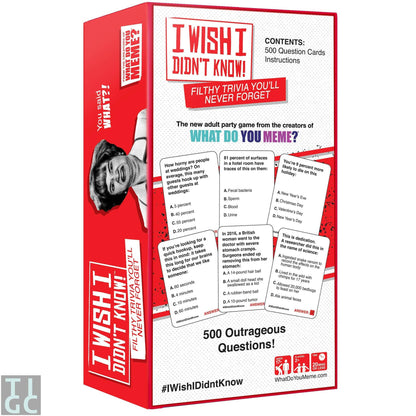 I WISH I DIDNT KNOW! ADULT FILTHY TRIVIA YOU'LL NEVER FORGET PARTY GAME 17+ NEW SEALED